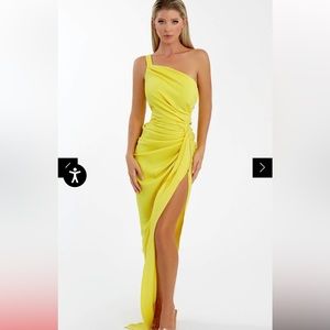 Nicole Bakti 7069 one shoulder ruched dress